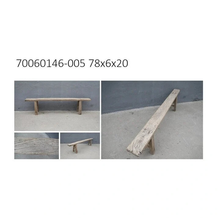 Banc de nouilles vintage patiné, 1 place / 2 places / 3 places