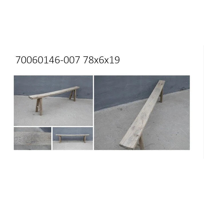 Banc de nouilles vintage patiné, 1 place / 2 places / 3 places