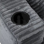 Méridienne en velours côtelé gris foncé / bleu / beige / noir, 2 places, avec ports USB et porte-gobelets