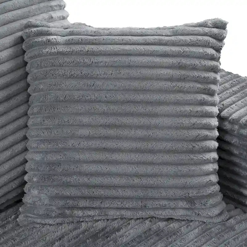 Méridienne en velours côtelé gris foncé / bleu / beige / noir, 2 places, avec ports USB et porte-gobelets