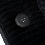 Méridienne en velours côtelé gris foncé / bleu / beige / noir, 2 places, avec ports USB et porte-gobelets
