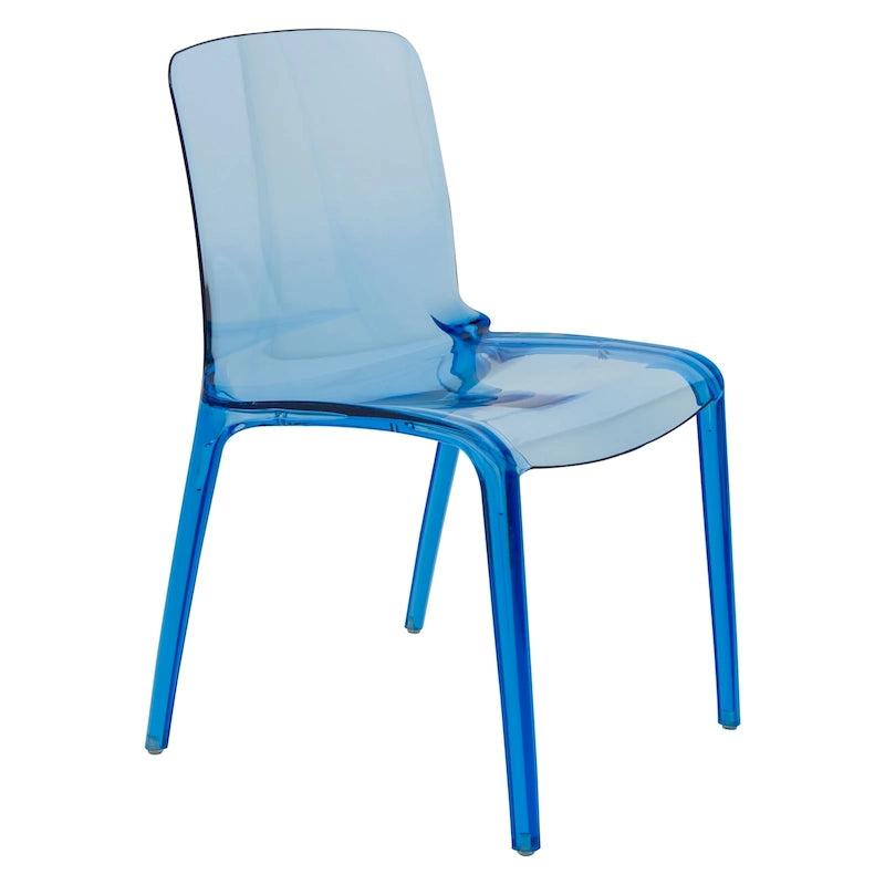 Chaise de salle à manger empilable en plastique transparent / rouge / noir / bleu / orange pour 1 personne