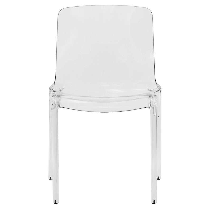 Chaise de salle à manger empilable en plastique transparent / rouge / noir / bleu / orange pour 1 personne