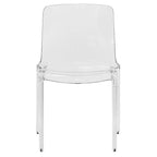 Chaise de salle à manger empilable en plastique transparent / rouge / noir / bleu / orange pour 1 personne