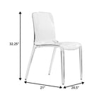 Chaise de salle à manger empilable en plastique transparent / rouge / noir / bleu / orange pour 1 personne