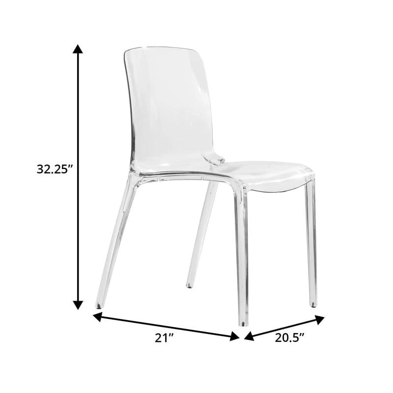Chaise de salle à manger empilable en plastique transparent / rouge / noir / bleu / orange pour 1 personne
