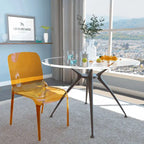 Chaise de salle à manger empilable en plastique transparent / rouge / noir / bleu / orange pour 1 personne