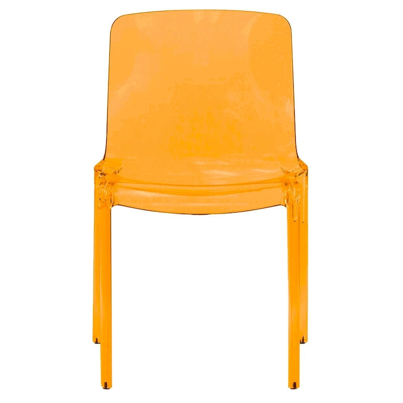 Chaise de salle à manger empilable en plastique transparent / rouge / noir / bleu / orange pour 1 personne