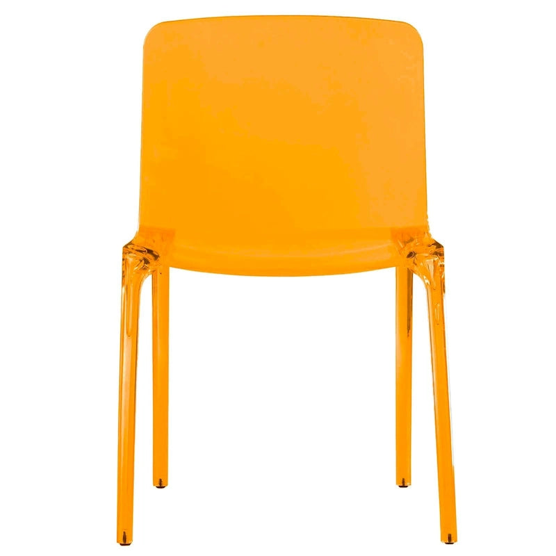 Chaise de salle à manger empilable en plastique transparent / rouge / noir / bleu / orange pour 1 personne