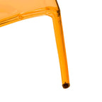 Chaise de salle à manger empilable en plastique transparent / rouge / noir / bleu / orange pour 1 personne