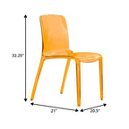 Chaise de salle à manger empilable en plastique transparent / rouge / noir / bleu / orange pour 1 personne