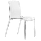 Chaise de salle à manger empilable en plastique transparent / rouge / noir / bleu / orange pour 1 personne