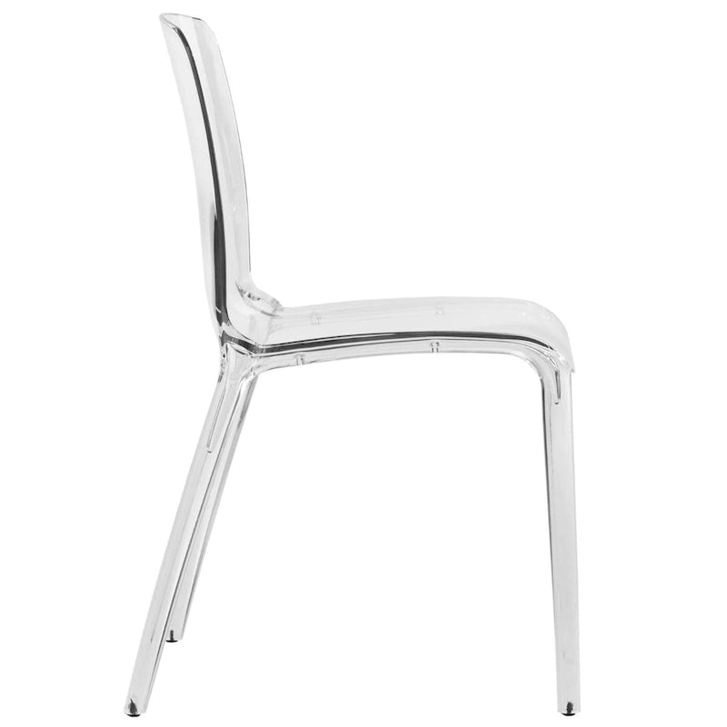 Chaise de salle à manger empilable en plastique transparent / rouge / noir / bleu / orange pour 1 personne