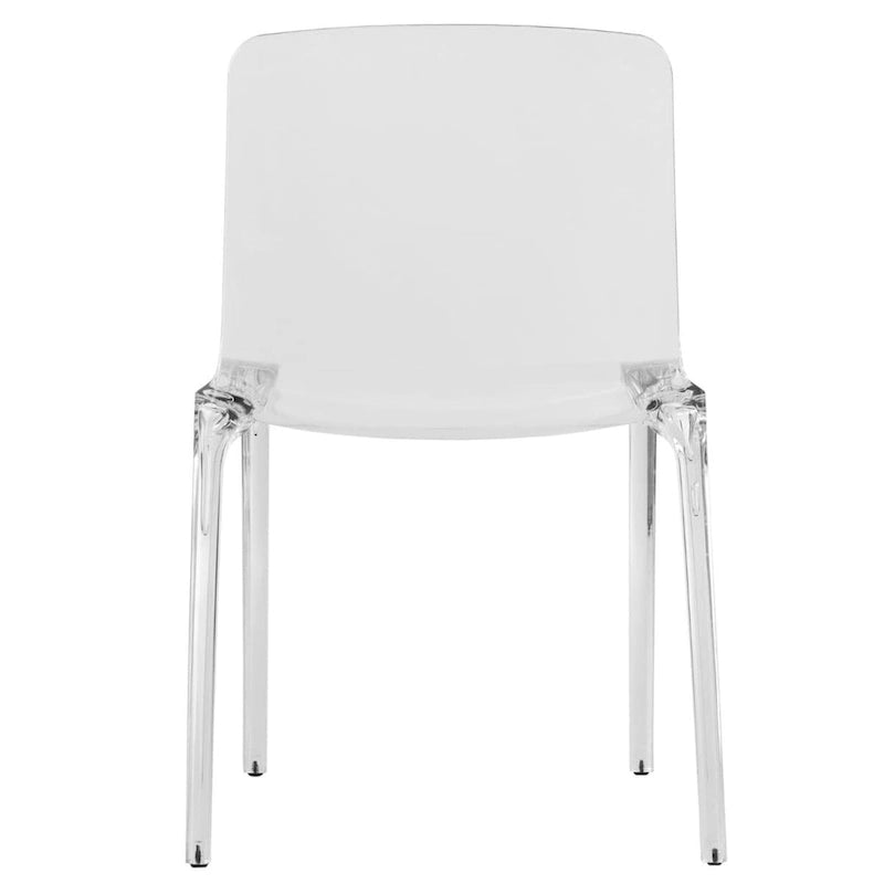 Chaise de salle à manger empilable en plastique transparent / rouge / noir / bleu / orange pour 1 personne