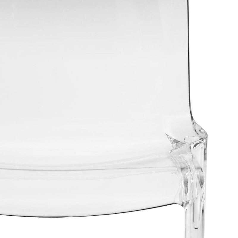 Chaise de salle à manger empilable en plastique transparent / rouge / noir / bleu / orange pour 1 personne