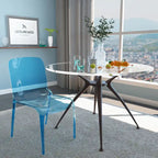 Chaise de salle à manger empilable en plastique transparent / rouge / noir / bleu / orange pour 1 personne