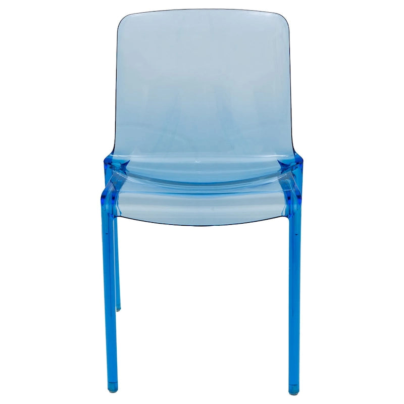 Chaise de salle à manger empilable en plastique transparent / rouge / noir / bleu / orange pour 1 personne