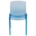 Chaise de salle à manger empilable en plastique transparent / rouge / noir / bleu / orange pour 1 personne