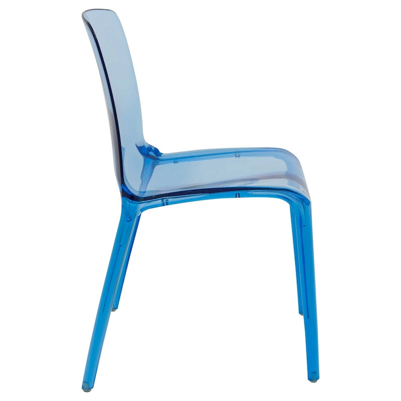 Chaise de salle à manger empilable en plastique transparent / rouge / noir / bleu / orange pour 1 personne