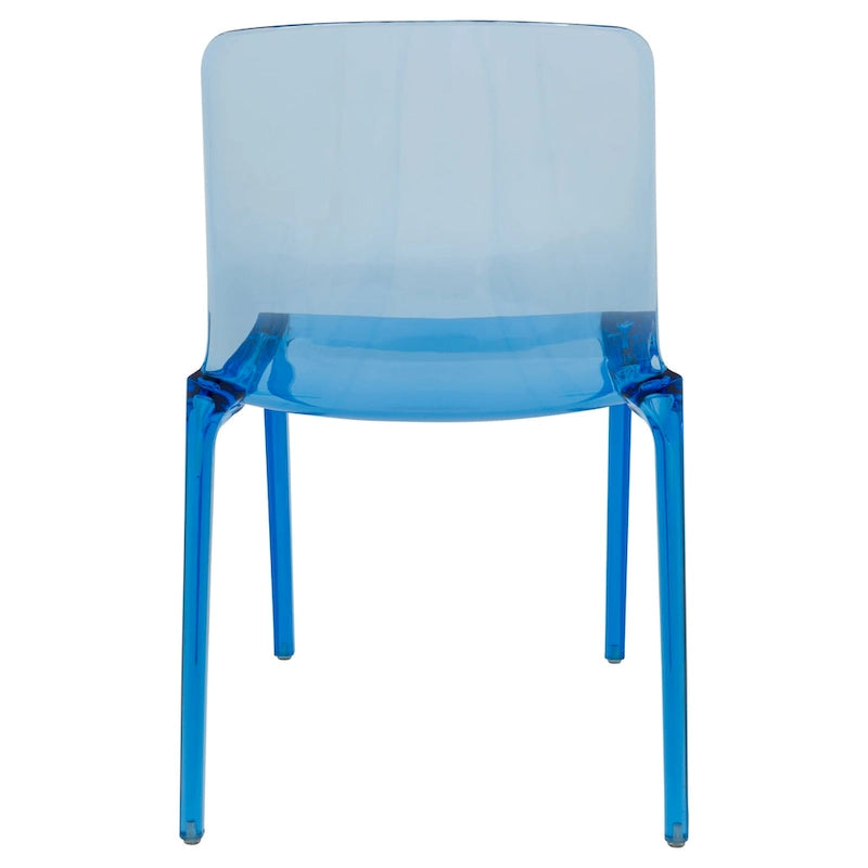 Chaise de salle à manger empilable en plastique transparent / rouge / noir / bleu / orange pour 1 personne