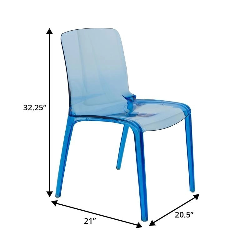 Chaise de salle à manger empilable en plastique transparent / rouge / noir / bleu / orange pour 1 personne