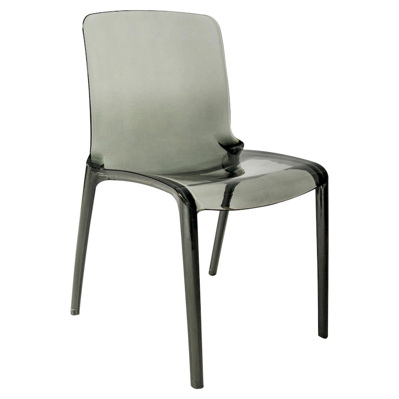 Chaise de salle à manger empilable en plastique transparent / rouge / noir / bleu / orange pour 1 personne
