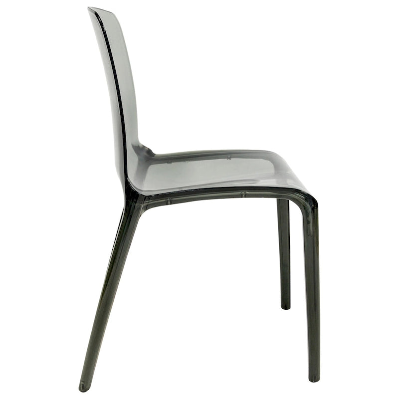 Chaise de salle à manger empilable en plastique transparent / rouge / noir / bleu / orange pour 1 personne