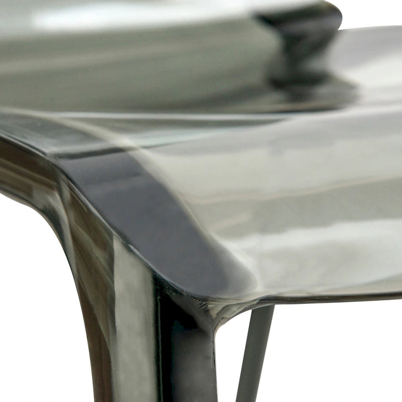 Chaise de salle à manger empilable en plastique transparent / rouge / noir / bleu / orange pour 1 personne