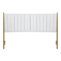 Tête de lit King en velours crème / noir / gris / vert sauge avec cadre doré, convient pour 1 lit King Size