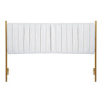 Tête de lit King en velours crème / noir / gris / vert sauge avec cadre doré, convient pour 1 lit King Size