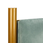 Tête de lit King en velours crème / noir / gris / vert sauge avec cadre doré, convient pour 1 lit King Size