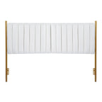 Tête de lit King en velours crème / noir / gris / vert sauge avec cadre doré, convient pour 1 lit King Size