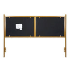 Tête de lit King en velours crème / noir / gris / vert sauge avec cadre doré, convient pour 1 lit King Size