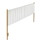 Tête de lit King en velours crème / noir / gris / vert sauge avec cadre doré, convient pour 1 lit King Size