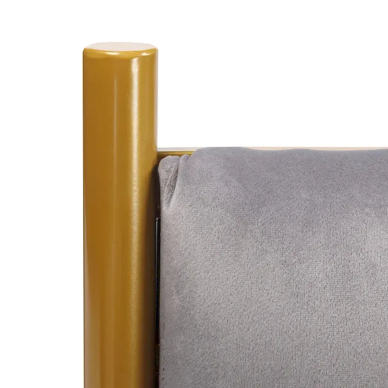 Tête de lit King en velours crème / noir / gris / vert sauge avec cadre doré, convient pour 1 lit King Size