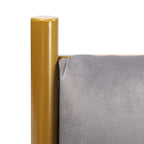 Tête de lit King en velours crème / noir / gris / vert sauge avec cadre doré, convient pour 1 lit King Size