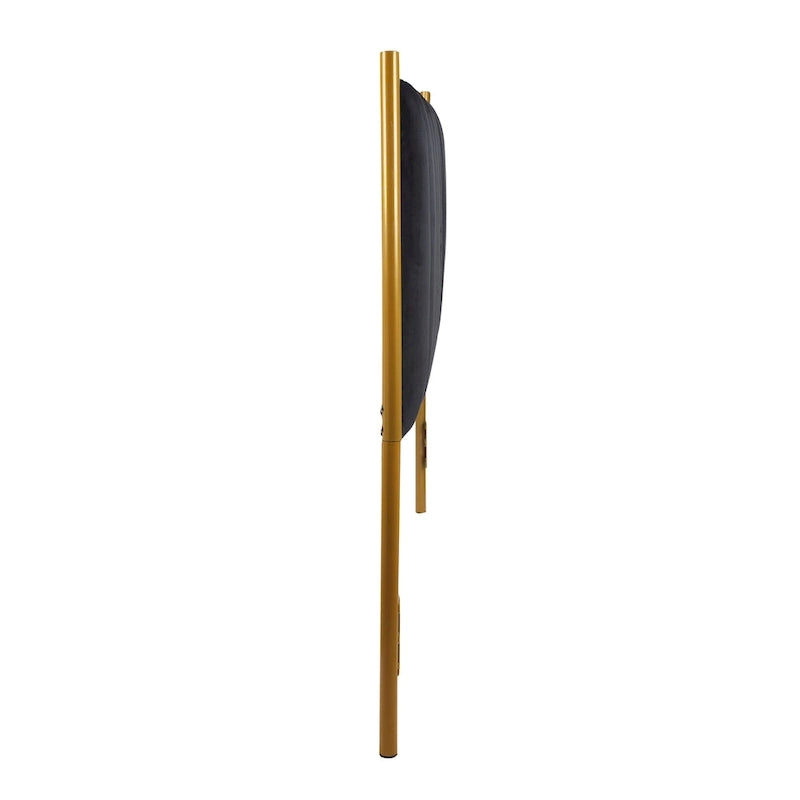 Tête de lit King en velours crème / noir / gris / vert sauge avec cadre doré, convient pour 1 lit King Size