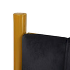 Tête de lit King en velours crème / noir / gris / vert sauge avec cadre doré, convient pour 1 lit King Size