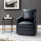 Fauteuil pivotant en similicuir Navy/Turquoise/Vert/Chameau/Marron/Noir/Ivoire/Gris — 1 place