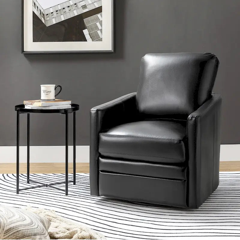 Fauteuil pivotant en similicuir Navy/Turquoise/Vert/Chameau/Marron/Noir/Ivoire/Gris — 1 place