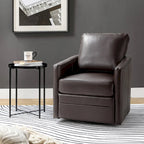 Fauteuil pivotant en similicuir Navy/Turquoise/Vert/Chameau/Marron/Noir/Ivoire/Gris — 1 place