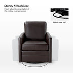 Fauteuil pivotant en similicuir Navy/Turquoise/Vert/Chameau/Marron/Noir/Ivoire/Gris — 1 place