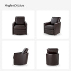 Fauteuil pivotant en similicuir Navy/Turquoise/Vert/Chameau/Marron/Noir/Ivoire/Gris — 1 place