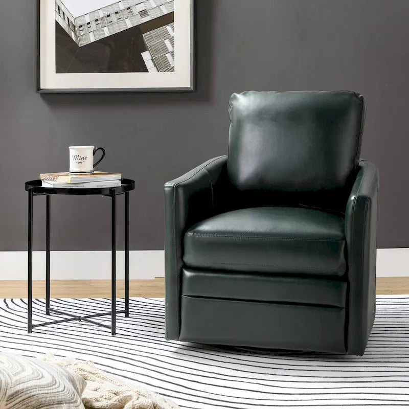 Fauteuil pivotant en similicuir Navy/Turquoise/Vert/Chameau/Marron/Noir/Ivoire/Gris — 1 place