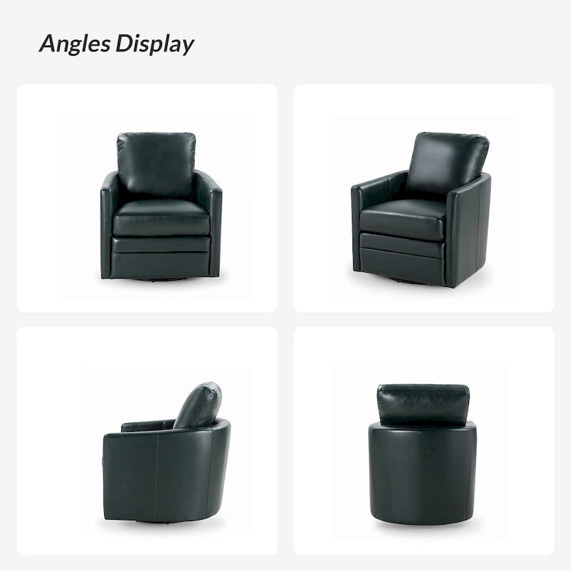 Fauteuil pivotant en similicuir Navy/Turquoise/Vert/Chameau/Marron/Noir/Ivoire/Gris — 1 place