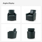 Fauteuil pivotant en similicuir Navy/Turquoise/Vert/Chameau/Marron/Noir/Ivoire/Gris — 1 place