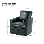 Fauteuil pivotant en similicuir Navy/Turquoise/Vert/Chameau/Marron/Noir/Ivoire/Gris — 1 place