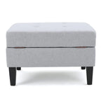 Pouff de rangement en tissu capitonné — Bleu foncé / Gris foncé / Gris clair / Rouge profond / Cannelle foncée / Sarcelle, 1 place