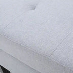Pouff de rangement en tissu capitonné — Bleu foncé / Gris foncé / Gris clair / Rouge profond / Cannelle foncée / Sarcelle, 1 place