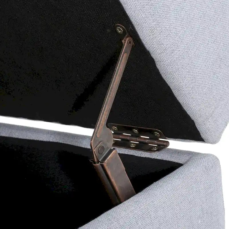Pouff de rangement en tissu capitonné — Bleu foncé / Gris foncé / Gris clair / Rouge profond / Cannelle foncée / Sarcelle, 1 place